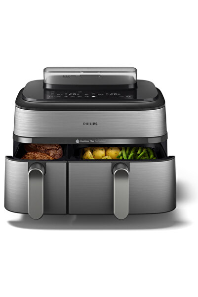 Philips 5000 Series Dual Basket Airfryer NA555/09, 2 Years Warranty