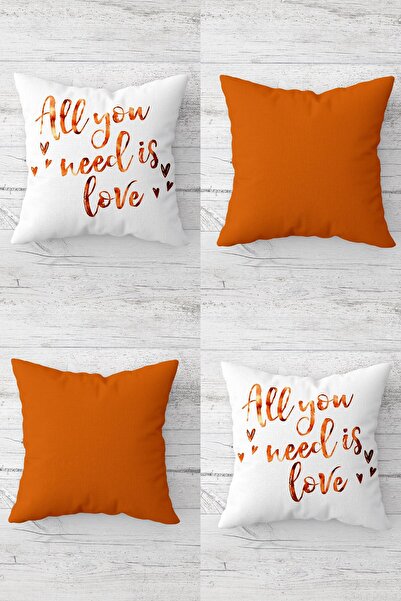 MENTEŞ HOME Tot ce ai nevoie este dragoste Husă de pernă cu fermoar ascuns Se...