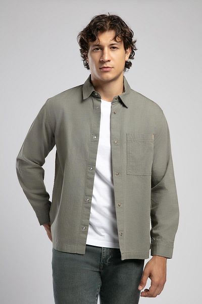 Lee Cooper Ανδρικό πουκάμισο Henri 100% βαμβακερό μακρυμάνικο υφαντό