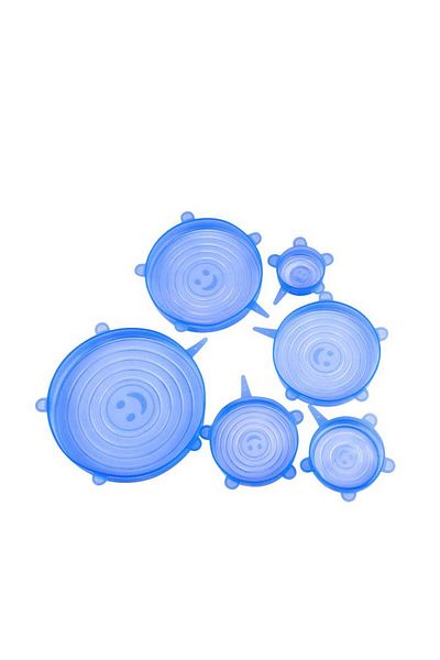 Generic Silicone Pot Lids (Set of 6) - Blue