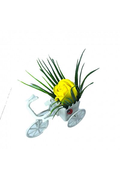 dalimag Aranjament Floral, Bicicleta, Trandafir Galben, Parfumat, Buburuza