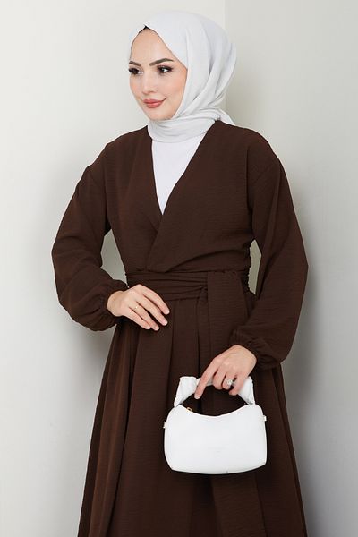InStyle Bitter Brown Suit with Belted Bolero and Skirt