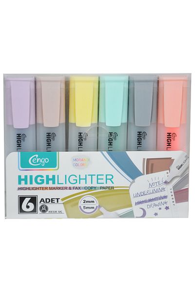 Cengo 6Pcs Highlighter Morandi Colors Cgo802