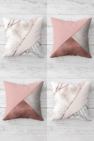 MENTEŞ HOME مجموعة غطاء وسادة على شكل مثلث هندسي وسحاب مخفي وغطاء وسادة للأري...