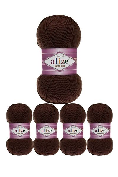 Alize Aliza Original Turkish Alize Cotton Gold Threads, 5 Pieces