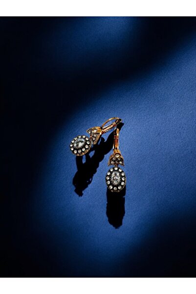 FUYA JEWELLERY Zirkon Taş Detaylı Oval Küpe