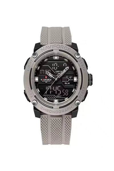 Naviforce Electronic Watch Auto Date Outdoor Sports Wristwatch Waterproof Dual Display Pointer Watch for Men