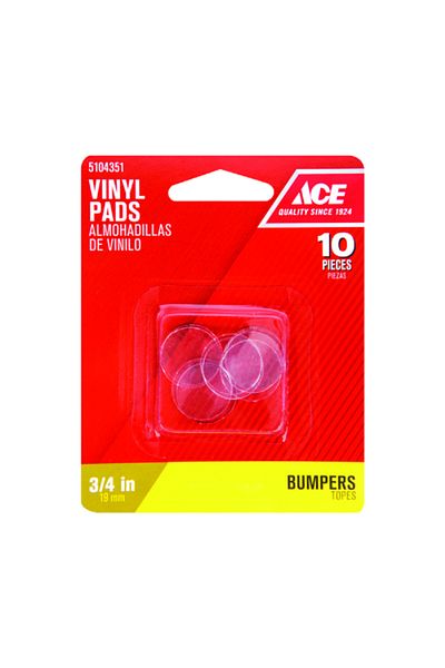 ACE Round Protective Durable Vinyl Bumper Pads Clear 3/4inch
