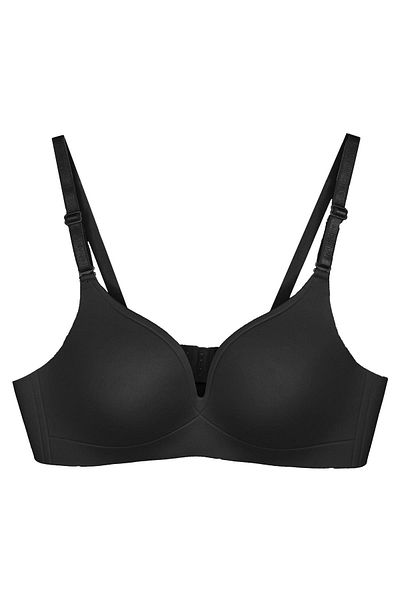 Cottonhill Black Seamless Laser Cut Bra Women's Ghost Bra with Adjustable Straps with Agraft
