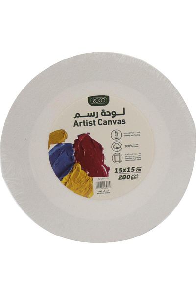 Roco Stretched Canvas Round Rough Finish 15 X 15cm