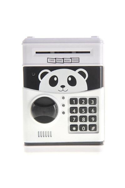 HOZRO Pușculiță interactivă HOZRO pentru copii, design panda, cu cod PIN și seif, funcție bancomat pentru economisire