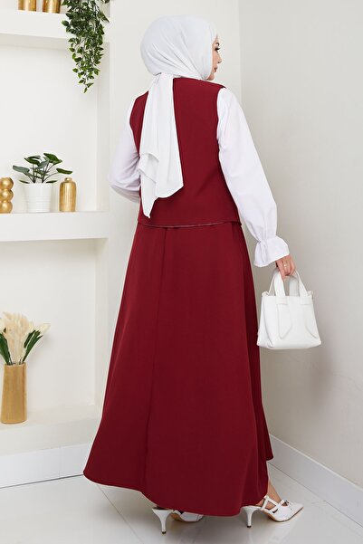 InStyle Asymmetric Vest Double Suit Burgundy