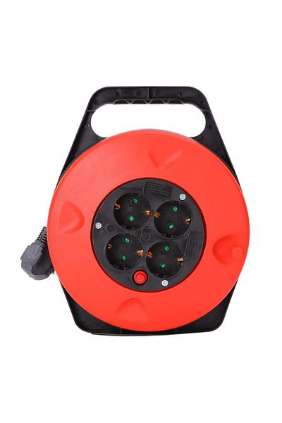 Sofia Concept Extension Cord with Enclosed Reel, 4 Sockets, Overload Protection, Cord H05VV-F3G1.0mm², 2300W, 15m