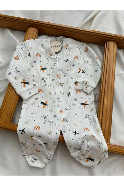 BEBEXY BUTİK Airplane Printed Baby Romper