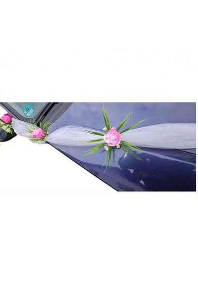 dalimag Aranjament floral, masini, tematica nunta, roz, 3 m, trandafiri