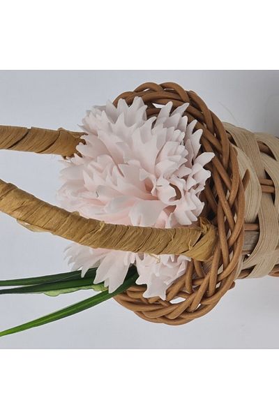dalimag Basket, floral arrangement roses "Basket with flowers", soap flowers, carnation pattern, 30x17x15 cm