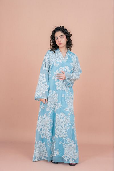 IKKXA Floral Embroidered Jalabiya