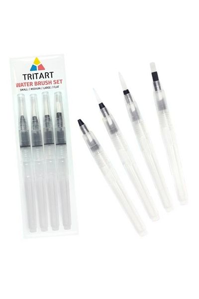 Tritart Set of 4 Tritart watercolor pen brushes, Water tank, Rechargeable