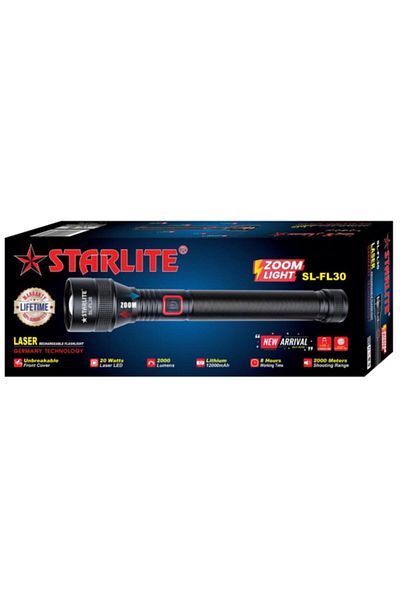 Generic Starklite Zoom Flashlight, 6000mah Rechargeable Led Torch, 1000m Beam Distance