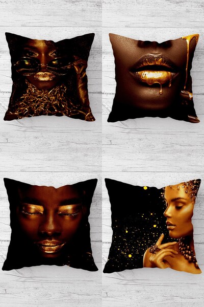 MENTEŞ HOME African Black Woman Hidden Zipper Throw Pillow Cover Sofa Pillow ...