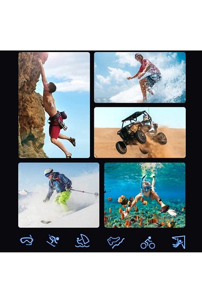 SMARTIC Sport Video Camera, 4k, 20mp, 1800mah, Waterproof, Image Stabilization, Slow Motion, Wi-fi