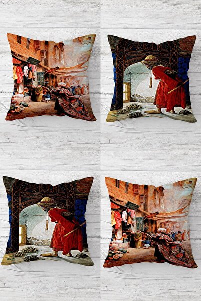 MENTEŞ HOME Set de huse de pernă pentru scaun cu fermoar ascuns Turtle Traine...