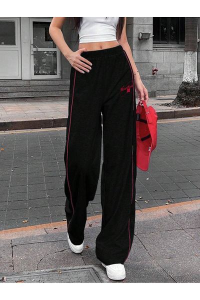 Touz Moda Heartbeat Oversize Elastic Waist Baggy Sweatpants