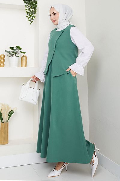 InStyle Asymmetric Vest Double Suit Mint Green