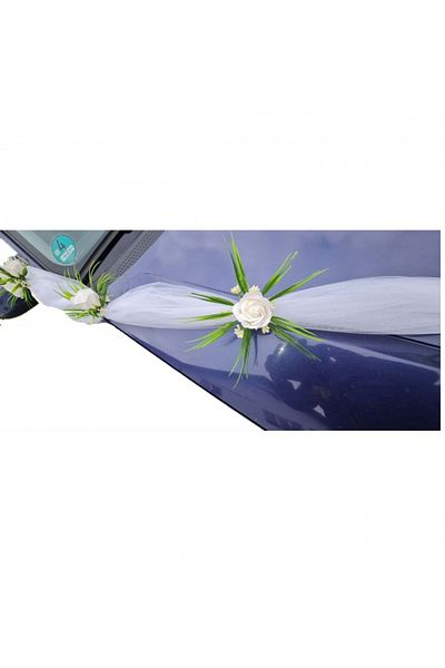 dalimag Aranjament floral, masini, tematica nunta, alb, 3m, trandafiri