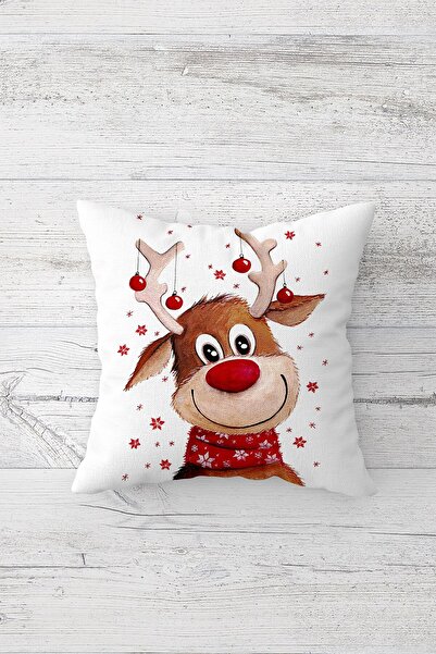 MENTEŞ HOME Комплект калъфки за възглавници за диван с цип и скрита декорация "Нова година" с елен (4 бр.)