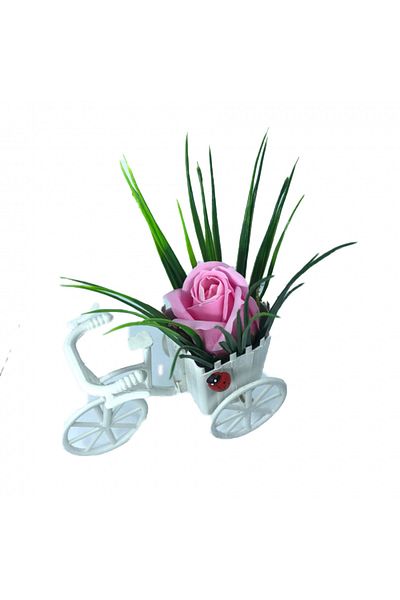 dalimag Aranjament Floral, Bicicleta, Trandafir Roz, Parfumat, Buburuza