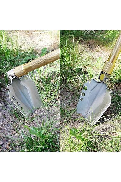 ICEBERK Folding shovel with 12 functions, Extremely stable, outdoor shovel with adjustable blade