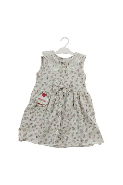Dadiva Girl's Bow Detailed Muslin Dress