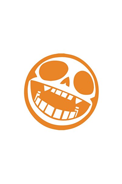 Reysa Tasarım ملصق هيكل عظمي دائري مقاس 17 × 17 سم برتقالي