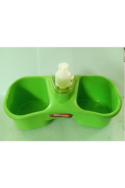 Generic 2-piece plastic soap pump with two basins