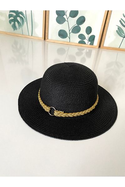 Petek Collection Straw Beach Children's Hat with Accessories (1-6 Years)