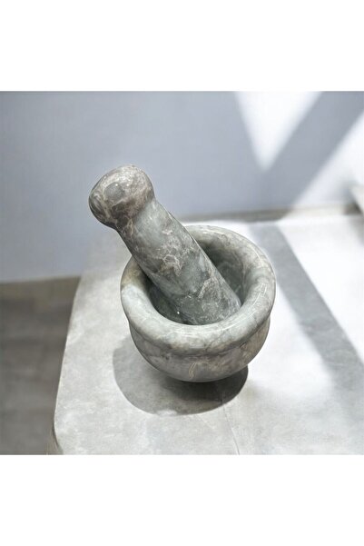 AURA STONE Oniks Doğaltaş Gri Havan