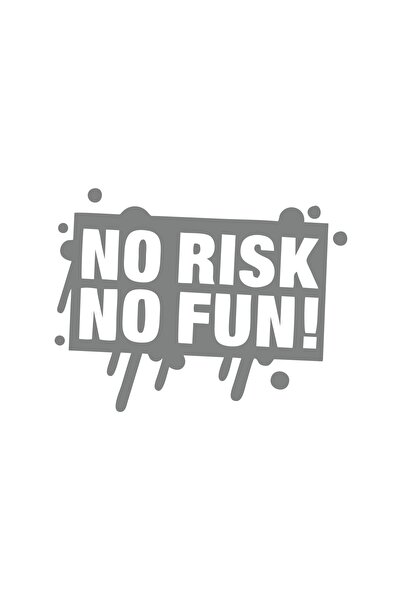 Reysa Tasarım ملصق سيارة بدون مخاطرة ولا متعة مقاس 17 × 17 سم باللون الرمادي