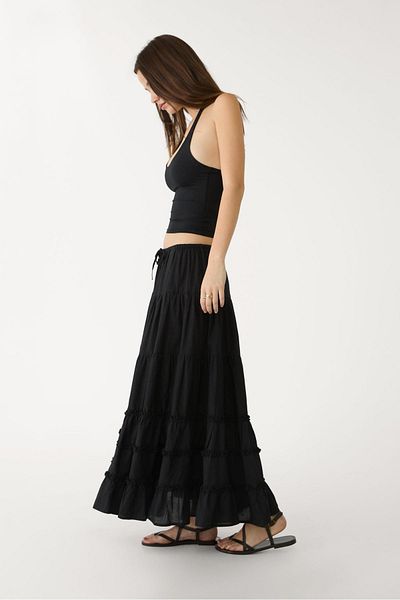 Stradivarius Ruffled long skirt