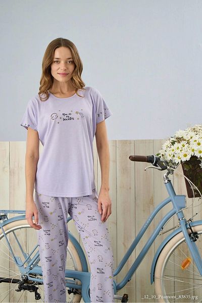 Pijamoni Round Neck Short Sleeve Pajama Set - 7310-16