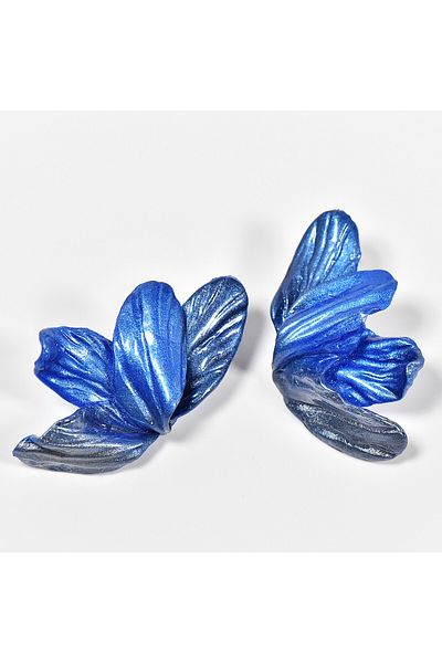 NARRU NARRU earrings, handmade, butterfly-shaped, in shades of blue and silver, Sierra 04