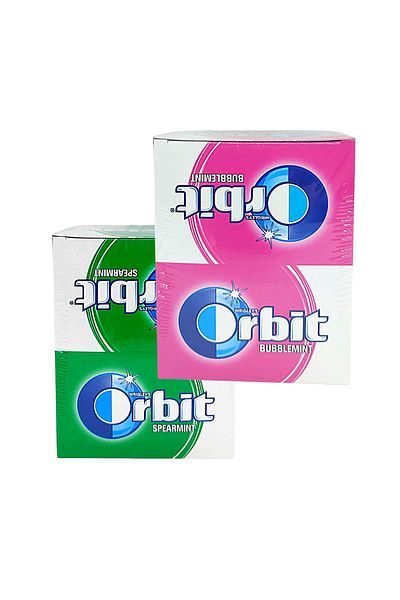 Orbit Gumă de mestecat miniflow cu mentă, 2 jeleuri, 100 buc x 2 buc