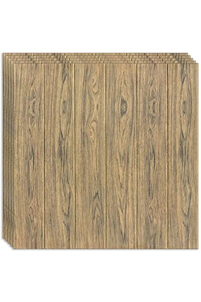 HOZRO Set 20 x Tapet 3D autoadeziv HOZRO, Model imitatie panouri de lemn, Lemn Maro inchis