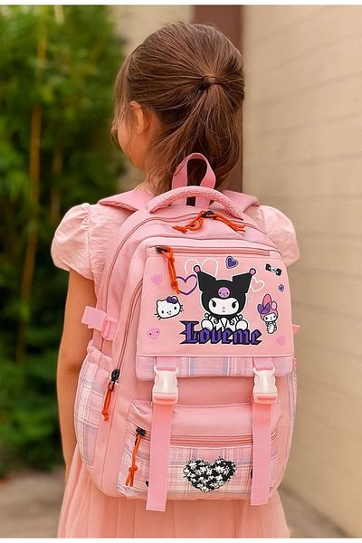 JOJO KIDS rucsac pentru școală primară kuromi pentru fete, geantă impermeabilă, set de 3