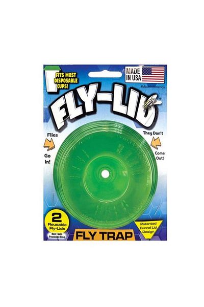 Generic Billy Bobs 2-Piece Re-Usable Messy Sticky Round Funnel Lid Fly Traps Green 41050
