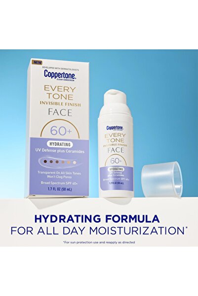 Coppertone Every Tone SPF60+ Şeffaf Yüz Güneş Kremi 50ML