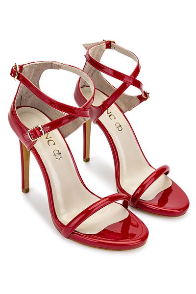 Tamer Tanca Women's Vegan Red Patent Leather Heeled Shoes