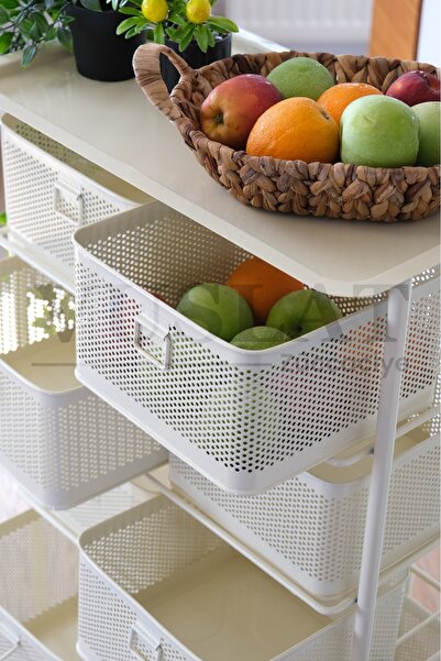 Yıldıray Metal 8 BÖLMELİ 4 KATLI TEKERLEKLİ SEBZELİK