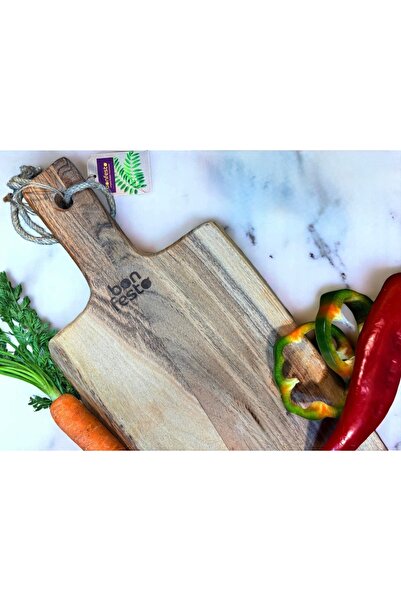 bonfesto Rectangular chopper with Acacia wood handle, Premium, 55 x 20 x 2.5 cm