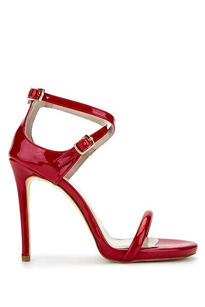Tamer Tanca Women's Vegan Red Patent Leather Heeled Shoes
